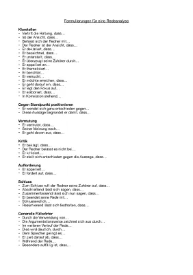 Redeanalyse Beispiel PDF: Formulierungen und Lösungen für Deutsch Klausur