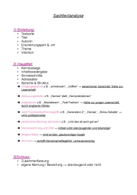 Sachtextanalyse Beispiel PDF: Übungen, Aufbau & Musterlösung für Klasse 9 und 10