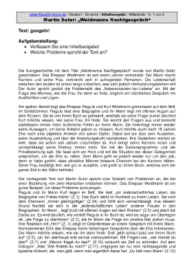 Weidmanns Nachtgespräche Text - Martin Suter Kurzgeschichten PDF und Analyse