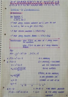 Globale und Lokale Extremstellen, Wendepunkt und Monotonie berechnen - Aufgaben mit Lösungen