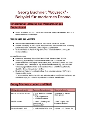 Woyzeck Zusammenfassung und Analyse - PDF, Epoche, Motive und mehr