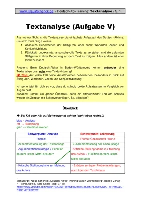 Textanalyse Beispiel für Deutsch Abitur - Mit Lösung und Aufbau PDF