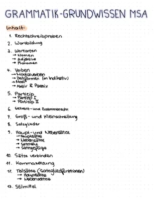 MSA Deutsch Themen: Grammatik, Satzglieder, Kommasetzung und Rechtschreibstrategien