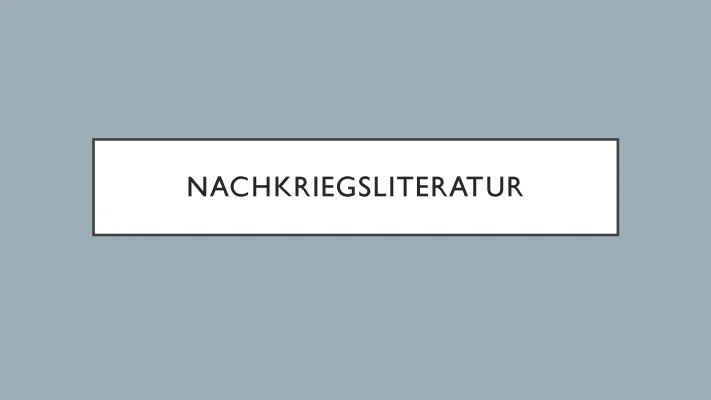 Spannende Präsentation zur Nachkriegsliteratur: Autoren, Werke, Motive und Gedichte