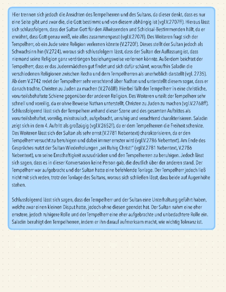 Nathan der Weise: 4. Aufzug 4. Auftritt Analyse und Zusammenfassung für dich