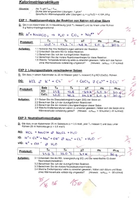 Kalorimetrie für die Klasse 11 - Prinzip, Experimente und Aufgaben