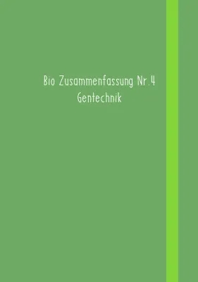 Grundoperationen & Methoden der Gentechnik: Arbeitsblatt und Flussdiagramme