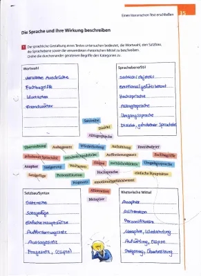 Sprachanalyse Deutsch: Satzbau, Wortwahl und Sprachliche Mittel - Beispiele und Übungen