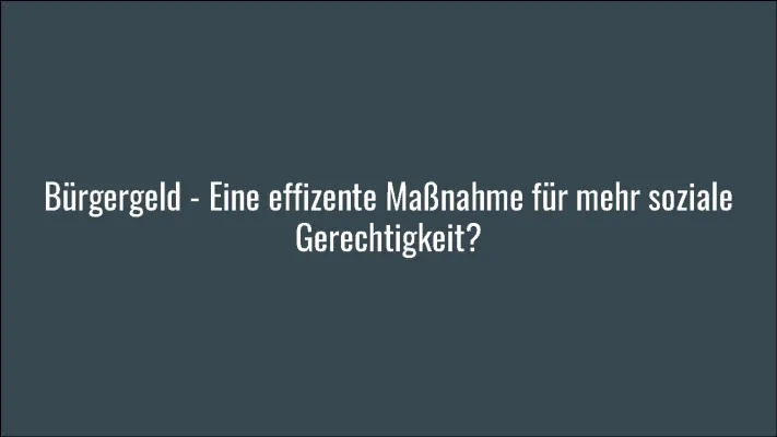 Bürgergeld: Modelle, Pro und Contra, und soziale Ungleichheit in Deutschland 2023