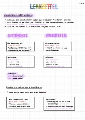 zusammengesetzte Funktionen: Kettenregel, Produktregel