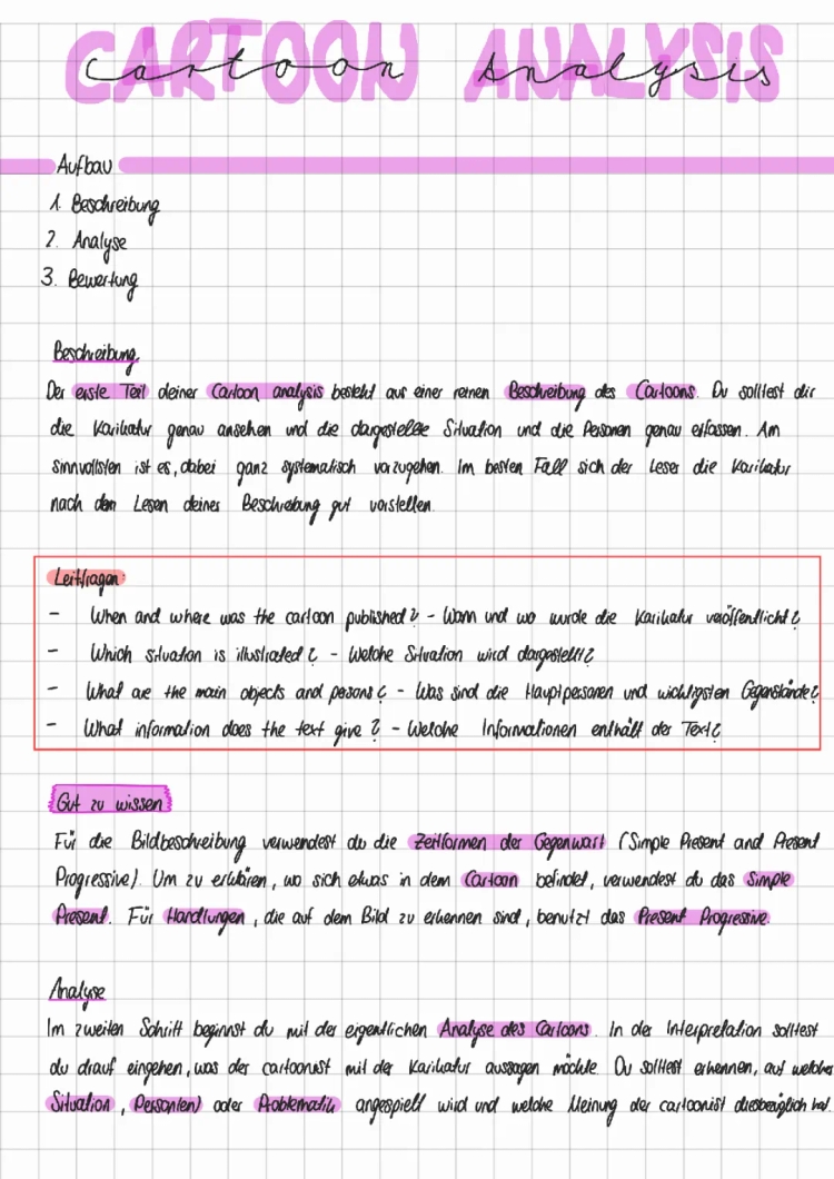 Awesome Cartoon Analysis Examples and Tips (Englisch PDF)