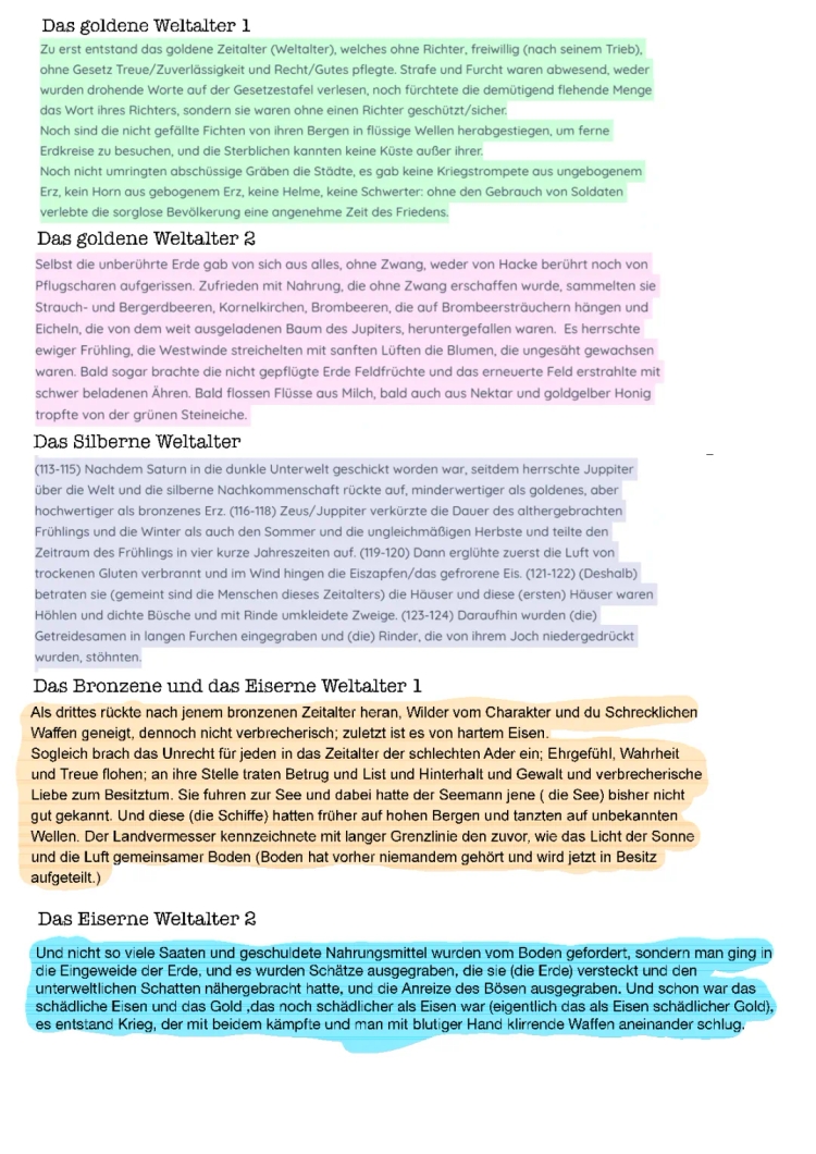 Ovid - Die vier Weltalter: Das goldene Zeitalter und mehr