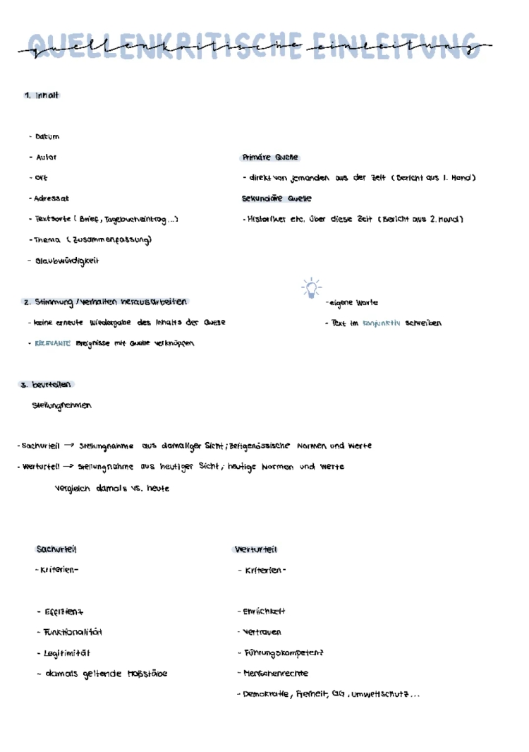 Quellenkritische Einleitung Geschichte und Quellenanalyse Beispiele PDF