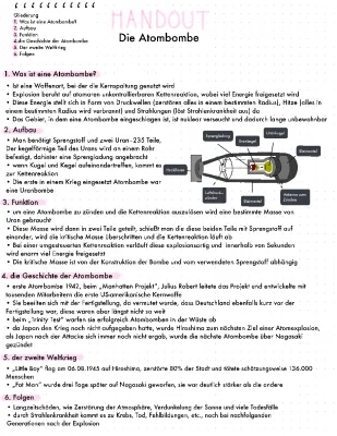 Alles über Atombomben - Referat für Schüler