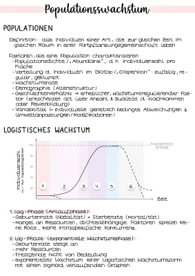 Populationswachstum in der Ökologie: Logistisches und Exponentielles Wachstum