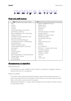 Immigration: Push and Pull Factors, Pros and Cons, and Policies in the US