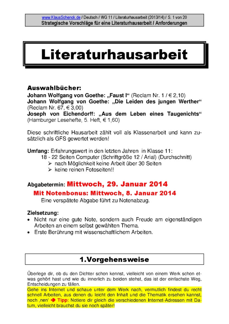 Siddhartha-Hausarbeit Kl. 11: Methoden der Texterschließung und Gliederung Muster