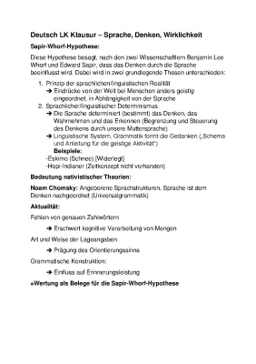 Sapir-Whorf-Hypothese Deutsch LK - Beispiele, Kritik und PDF