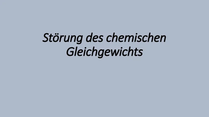 Einfach erklärt: Beeinflussung des chemischen Gleichgewichts durch Temperatur, Druck und Konzentration