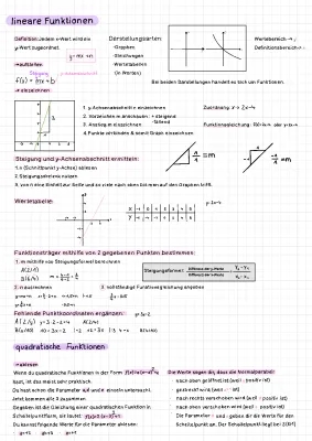 Lineare und Quadratische Funktionen leicht gemacht - Steigung berechnen und mehr