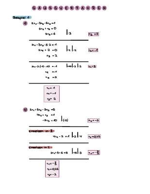 Gauß-Verfahren einfach erklärt mit Beispielen, Lagebeziehungen von Ebenen & Geraden, Vektoren Tipps