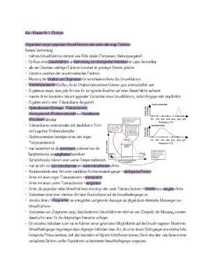 Ökologie Klausur PDF 10. Klasse - Mit Lösungen und Übungsaufgaben