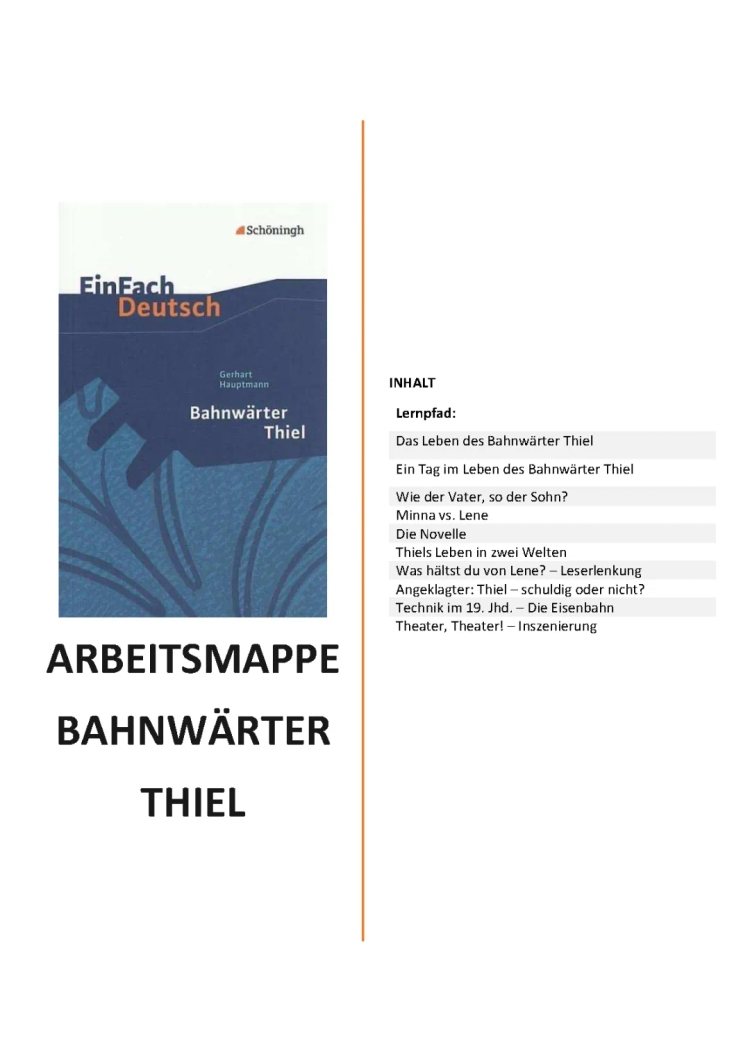 Bahnwärter Thiel Zusammenfassung und Charakterisierung - Kapitel, Figuren und Textstellen