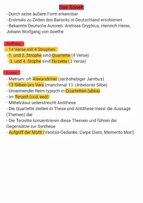 Das Sonett: Aufbau, Beispiele & Berühmte Sonette