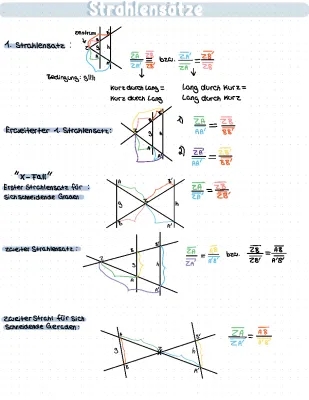 Strahlensatz einfach erklärt - 1. Strahlensatz, 2. Strahlensatz, 3. Strahlensatz