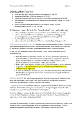 Wirtschaftszusammenfassung Arbeitsmarkt