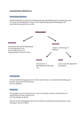 Sport LK Q1 Lernzettel - Biomechanische Prinzipien und Bewegungsanalyse