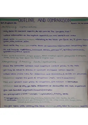 Outline und Comparison schreiben leicht gemacht - Englisch Übung und Beispiel