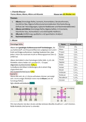 Alkane, Alkene und Alkine