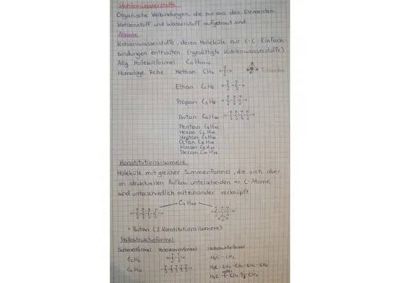 Alkane: Eigenschaften, Nutzung und Reaktionen - Tabelle bis 20