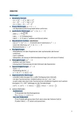 Mathe Formelsammlung und Zusammenfassung fürs Abitur PDF