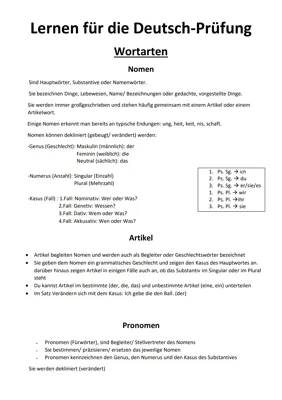 Kostenlose A1 und A2 Deutsch-Test Übungen & Adjektive Steigern PDF