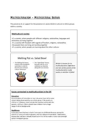 Multicultural Britain: UK Presentation, Customs, and History