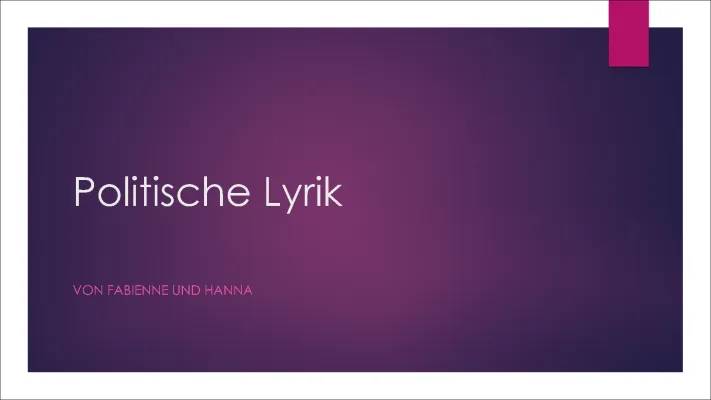 Politische Lyrik: Beispiele, Gedichte und Themen für Klasse 10 und 11