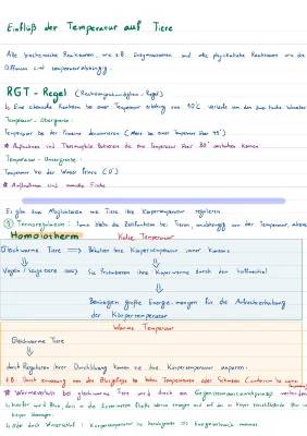 Einfluss der Temperatur auf Tiere und Pflanzen - Arbeitsblatt und Beispiele