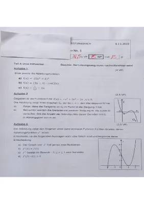 Mathe Klasse 11: Übungsaufgaben Ableitungen und Kurvendiskussion PDF mit Lösungen