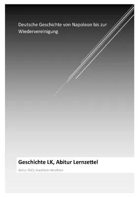 Geschichte Abitur Zusammenfassung PDF: Lernzettel für 2024 NRW & Niedersachsen