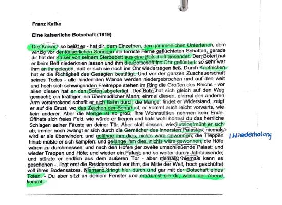 Eine kaiserliche Botschaft Text und Analyse - Kafka Parabel