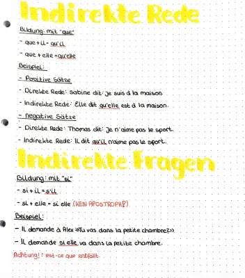 Amuse-toi avec les exercices d'Indirekte Rede en français pour la classe 7 et 8!