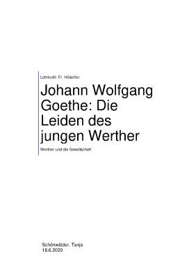 Die Leiden des jungen Werther: Briefe Analyse und Zusammenfassung