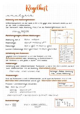 Mathe Abitur: Analysis Aufgaben, Zusammenfassung und Lösungen