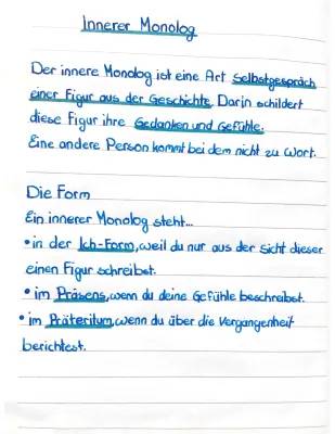 Innerer Monolog: Beispiele, Übungen und Checkliste - PDF und Arbeitsblätter