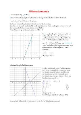 Wie du die Steigung m und den Schnittpunkt von linearen und quadratischen Funktionen berechnen kannst