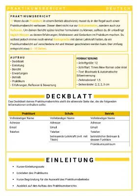 Praktikumsbericht schreiben - Beispiele und Vorlagen für die Schule