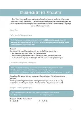 Einfache Stochastik-Übungen und -Beispiele als Arbeitsblatt (PDF)