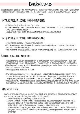 Intraspezifische und Interspezifische Konkurrenz: Ökologische Nische und Koexistenz einfach erklärt